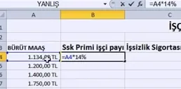 Excel Bordro Hesaplama FOTO: Excel Bordro Hesaplama