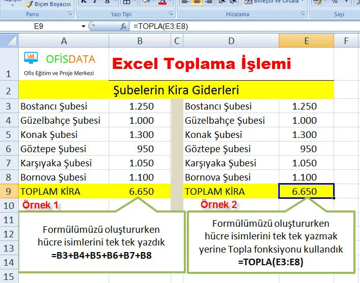 Excel Çıkarma FOTO: Excel Çıkarma