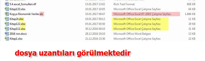 Excel Dosya Uzantısı FOTO: Excel Dosya Uzantısı