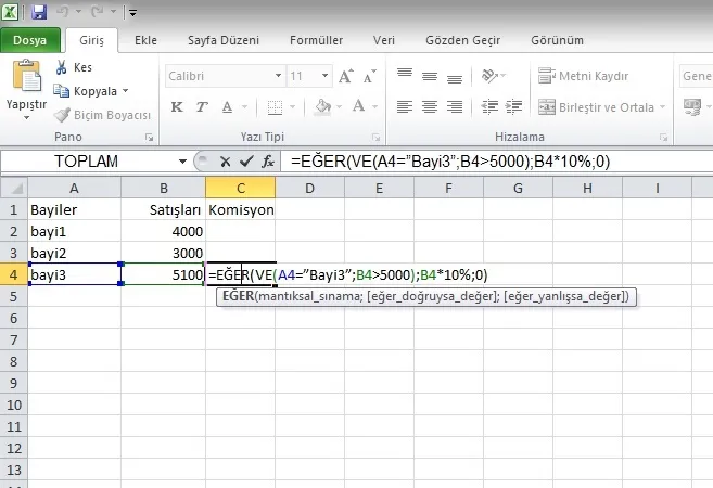Excel Eğer FOTO: Excel Eğer