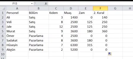 Eğer Formül Kullanımı FOTO: Excel Eğer Formülü Örnekleri