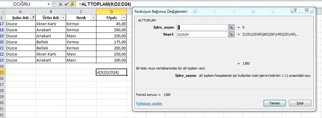 Excel Filtreleme FOTO: Excel Filtreleme