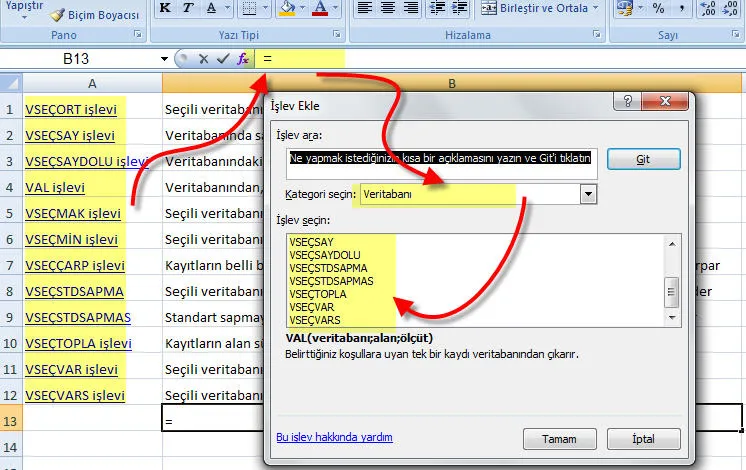 Excel Fonksiyonları FOTO: Excel Fonksiyonları