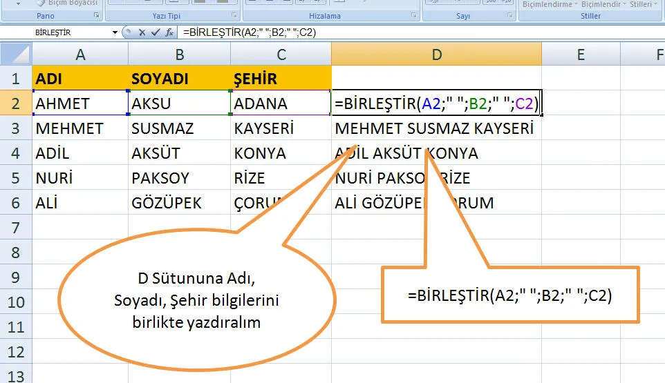 Excel Fonksiyonları FOTO: Excel Fonksiyonları