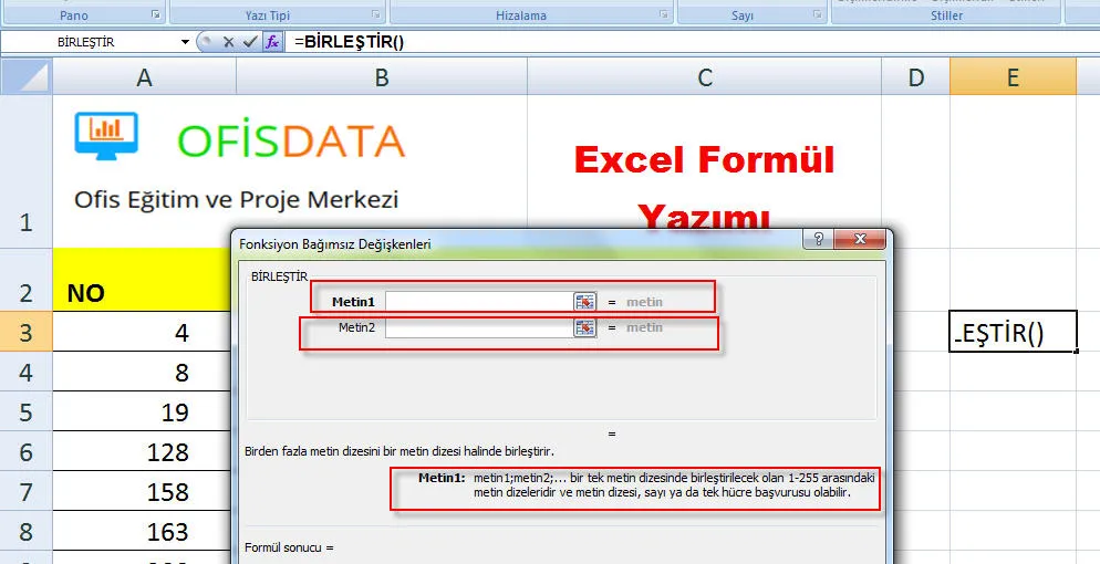 Excel Formül Örnekleri FOTO: Excel Formül Örnekleri