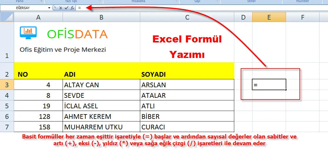 Excel Formül Örnekleri FOTO: Excel Formül Örnekleri