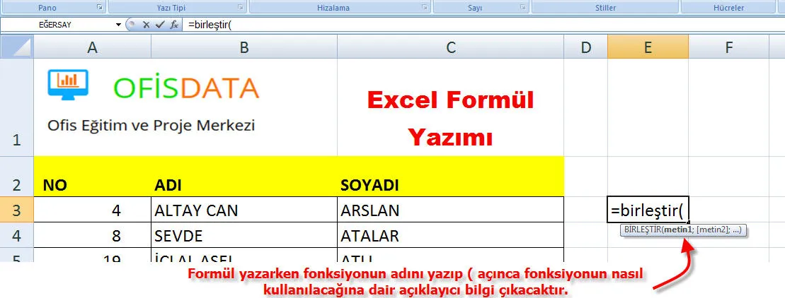 Excel Formül Örnekleri FOTO: Excel Formül Örnekleri