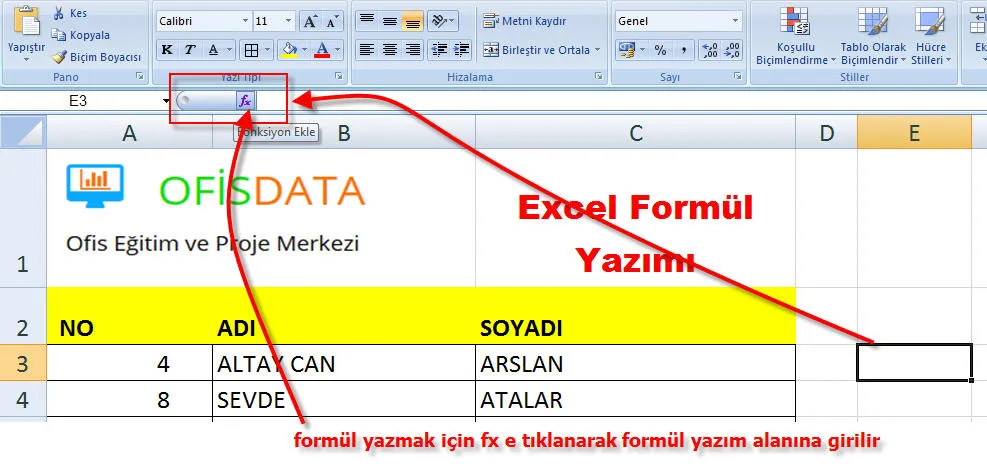 Excel Formül Örnekleri FOTO: Excel Formül Örnekleri