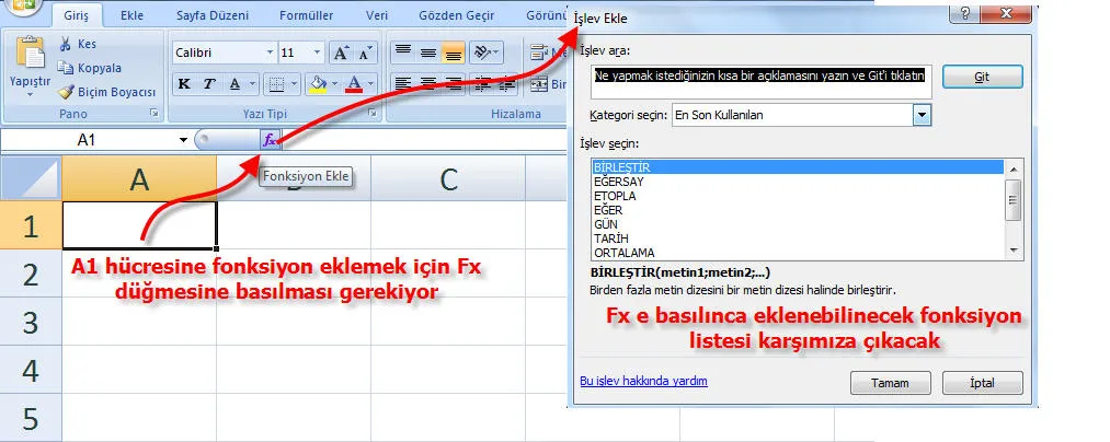 Excel Formül Yazma FOTO: Excel Formül Yazma