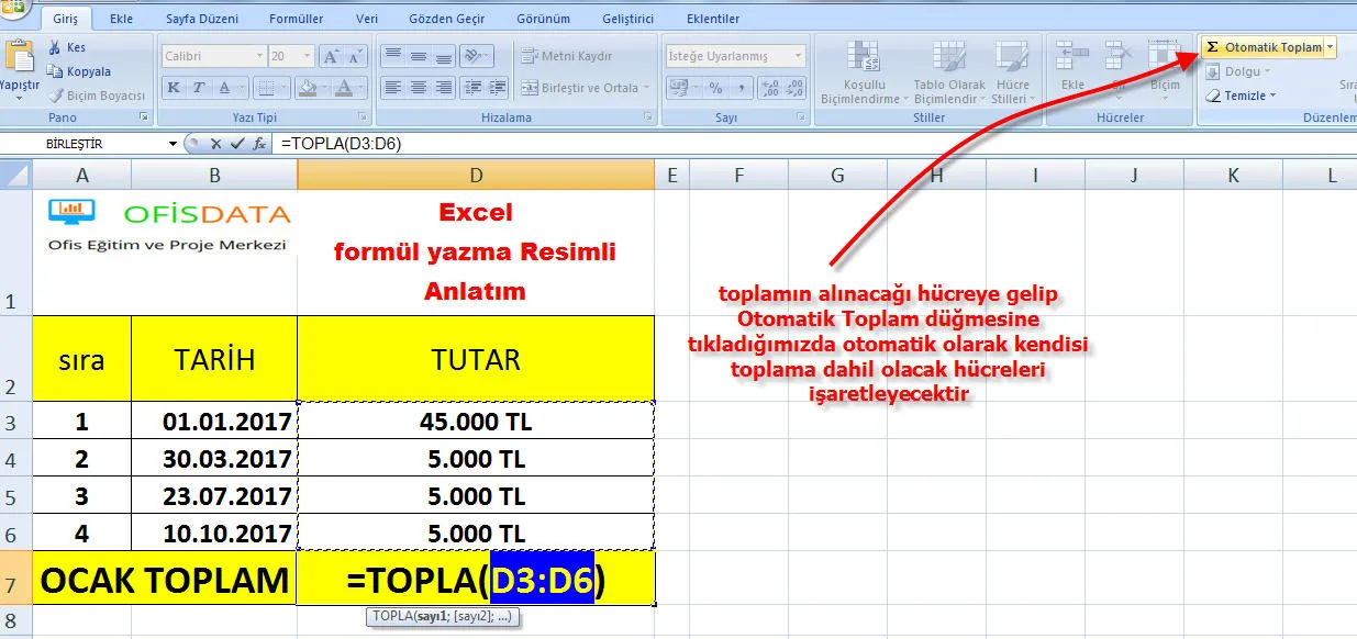 Excel Formül Yazma FOTO: Excel Formül Yazma
