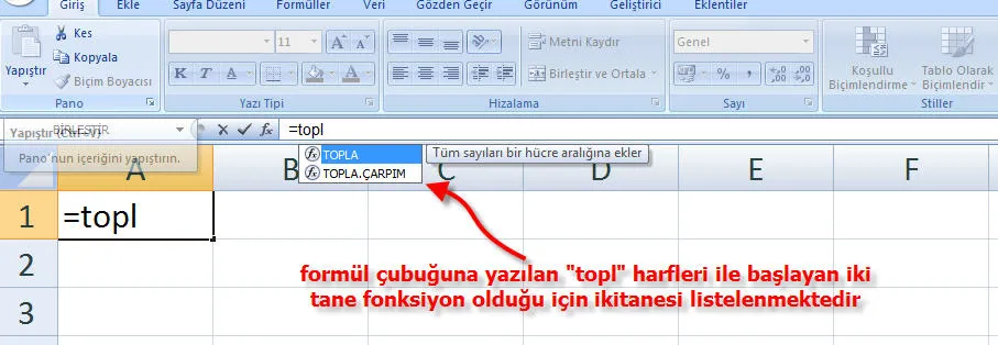 Excel Formül Yazma FOTO: Excel Formül Yazma
