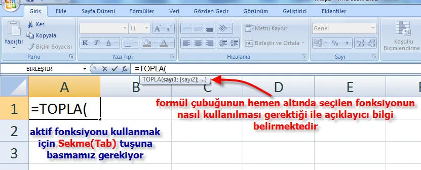 Excel Formül Yazma FOTO: Excel Formül Yazma