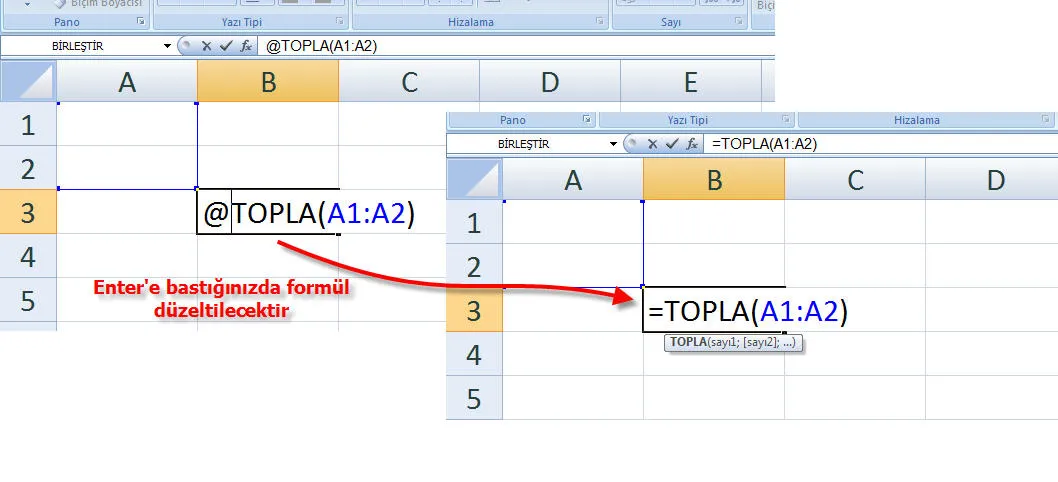 Excel Formül Yazma FOTO: Excel Formül Yazma