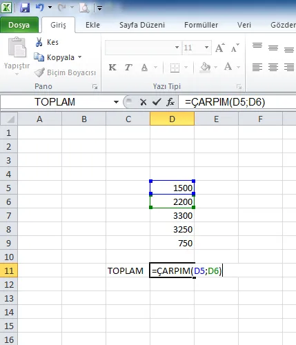Excel Çarpma Bölme FOTO: Excel Formülleri ve Açıklamaları