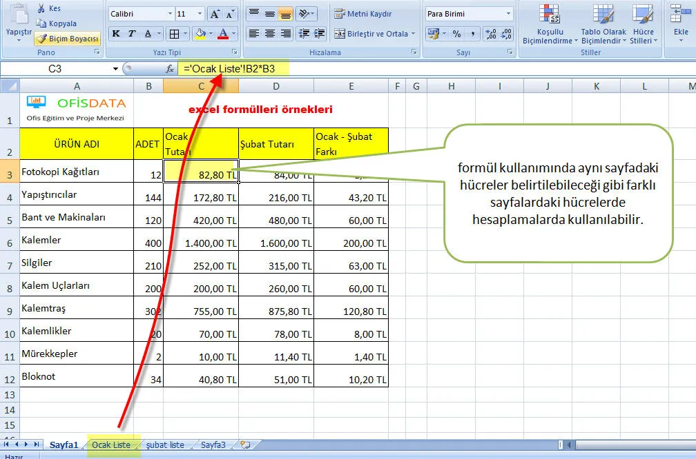 Excel Formülleri Örnekleri FOTO: Excel Formülleri Örnekleri