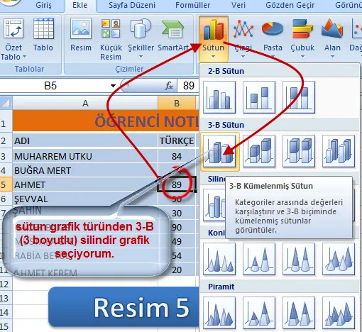 Excel Grafik Oluşturma FOTO: Excel Grafik Oluşturma