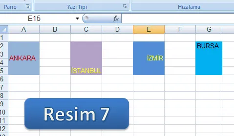 Excel Hücre Birleştime Örnek FOTO: Excel Hücre Birleştime Örnek