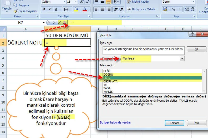 Excel İf Kullanımı FOTO: Excel İf Kullanımı