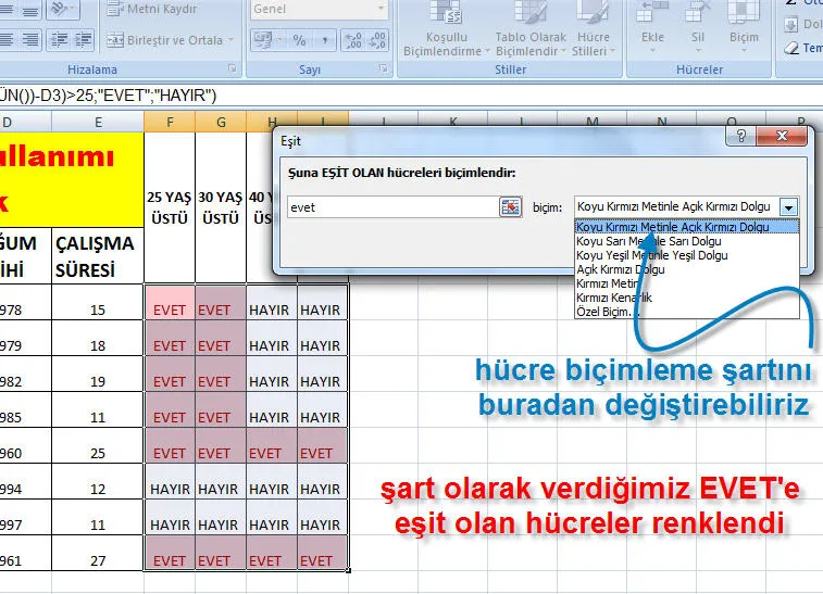 Excel İf Kullanımı FOTO: Excel İf Kullanımı