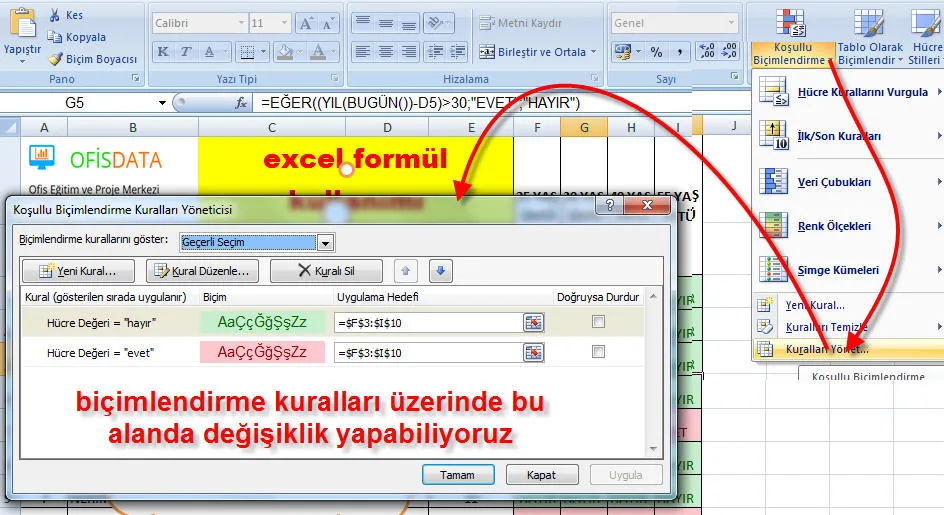 Excel İf Kullanımı FOTO: Excel İf Kullanımı