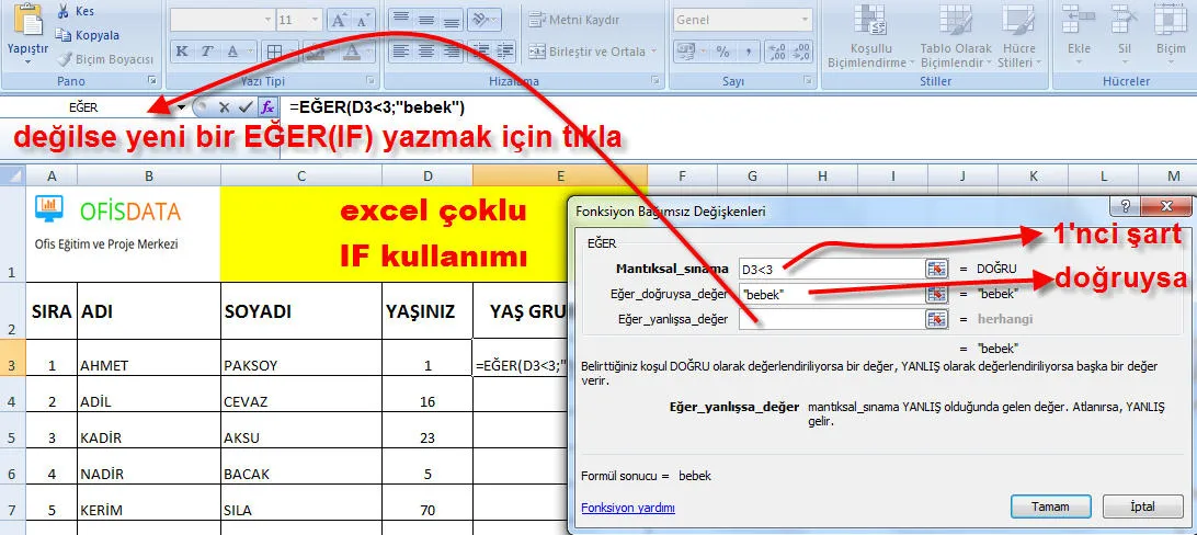 Excel İf Kullanımı FOTO: Excel İf Kullanımı