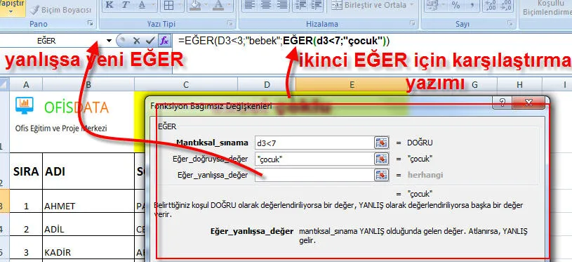 Excel İf Kullanımı FOTO: Excel İf Kullanımı