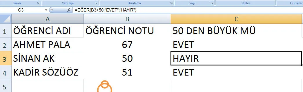 Excel İf Kullanımı FOTO: Excel İf Kullanımı