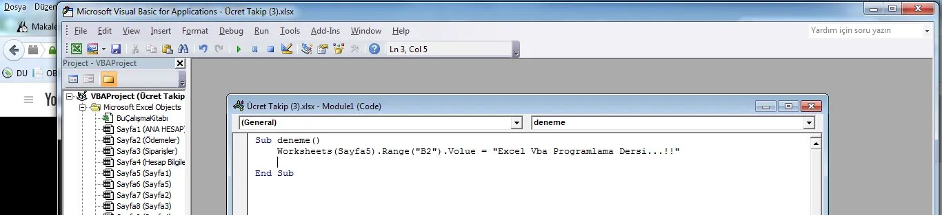Excel Vba İlk Adım FOTO: Excel İle Programlama