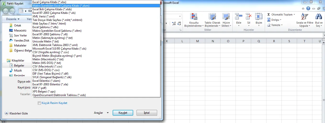 Excel Vba Kaydetme FOTO: Excel İle Programlama