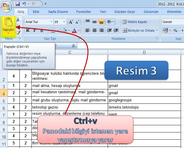 Microsoft Excel Yapıştırma FOTO: Microsoft Excel Yapıştırma