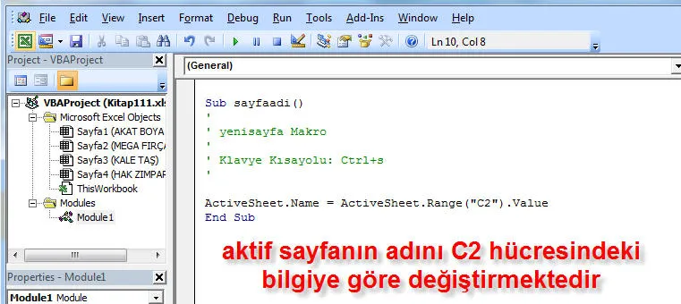Excel Kodları FOTO: Excel Kodları