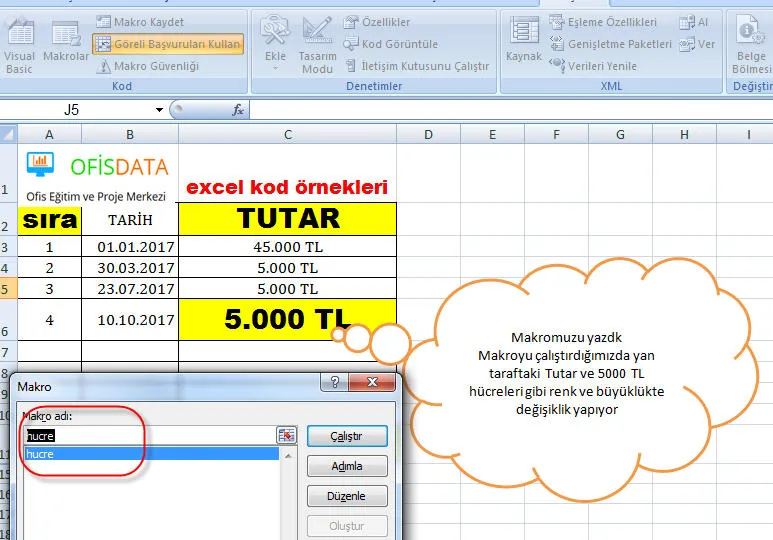 Excel Kodları FOTO: Excel Kodları