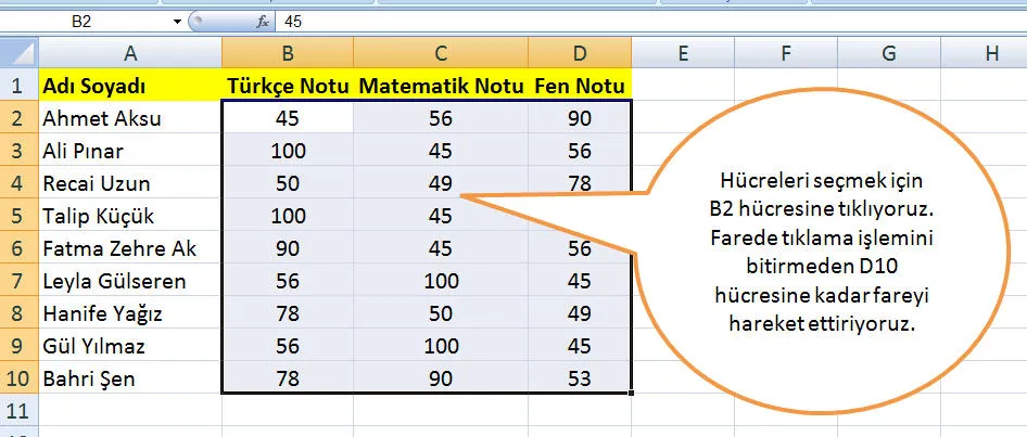 Excel Koşullu Biçimlendirme FOTO: Excel Koşullu Biçimlendirme
