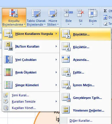 Excel Koşullu Biçimlendirme FOTO: Excel Koşullu Biçimlendirme