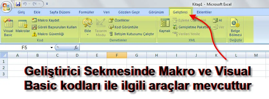 Excel Makro Yazma FOTO: Excel Makro Yazma