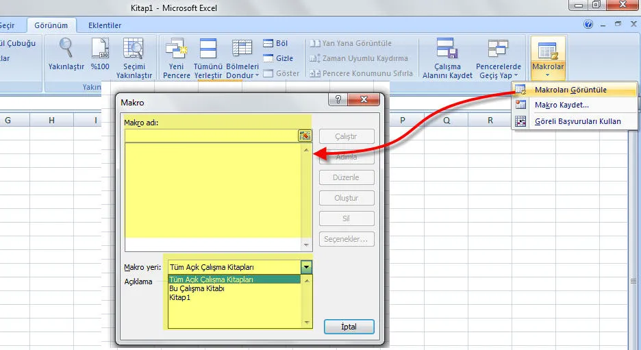 Excel Makro Yazma FOTO: Excel Makro Yazma