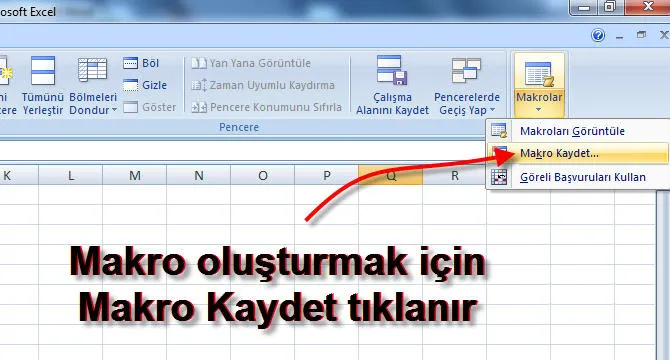 Excel Makro Yazma FOTO: Excel Makro Yazma