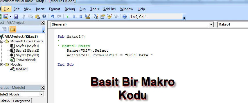 Excel Makro Yazma FOTO: Excel Makro Yazma