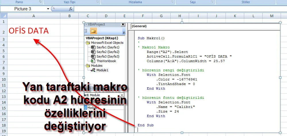 Excel Makro Yazma FOTO: Excel Makro Yazma