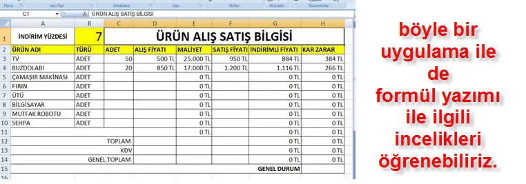 Excel Örnekleri FOTO: Excel Örnekleri