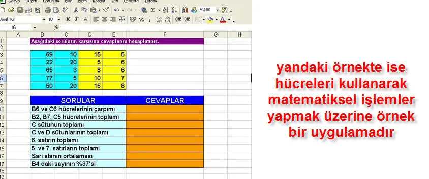 Excel Örnekleri FOTO: Excel Örnekleri