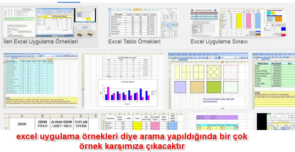 Excel Örnekleri FOTO: Excel Örnekleri