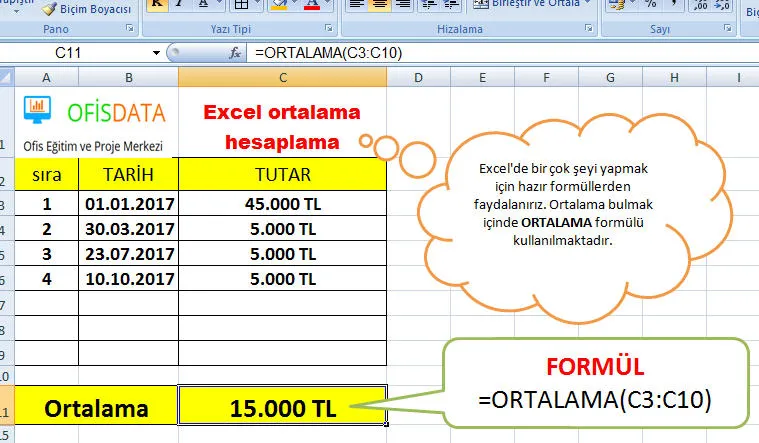 Excel Ortalama Vade Hesaplama FOTO: Excel Ortalama Vade Hesaplama