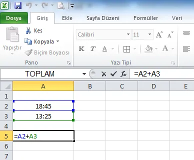 Excel Formül,Tarih,ve Saat Toplama FOTO: Excel Otomatik Toplama