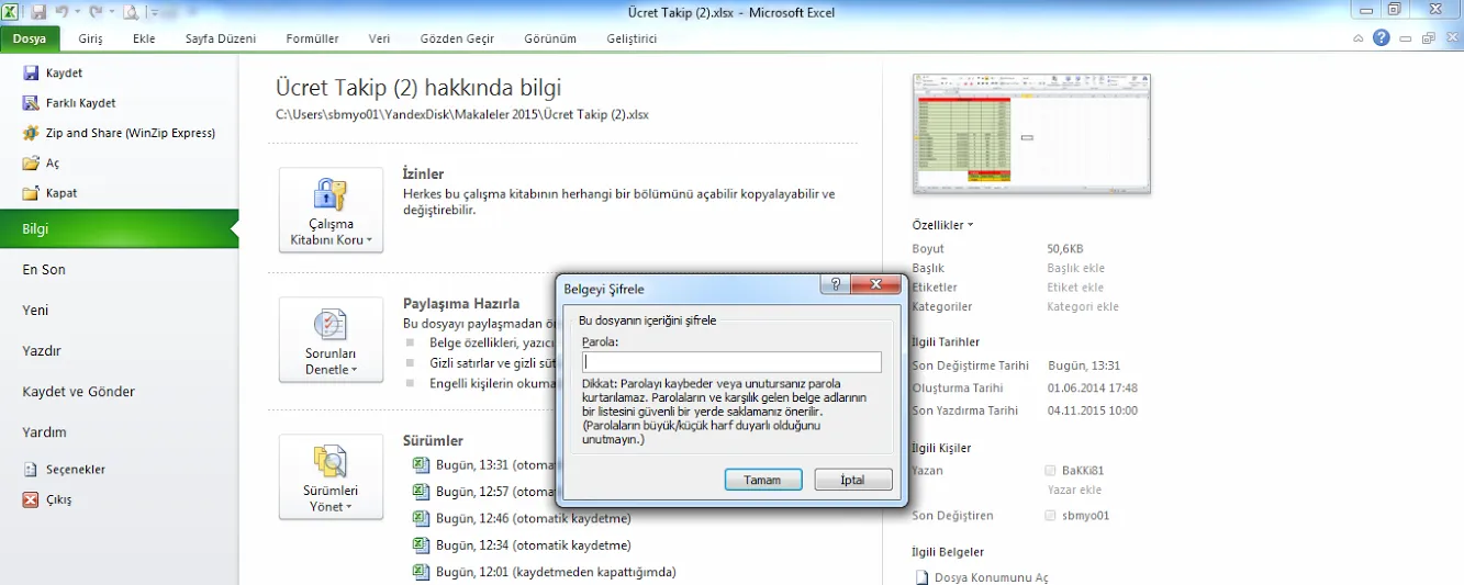 Excel Parola Kaldırma FOTO: Excel Parola Kaldırma