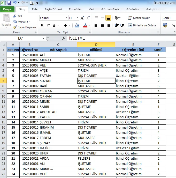 Excel'de Satır Sabitleme FOTO: Excel'de Satır Sabitleme