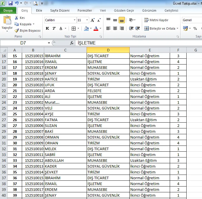 Excel'de Satır Sabitleme FOTO: Excel'de Satır Sabitleme
