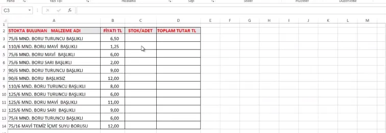 Excel Stok Programı FOTO: Excel Stok Programı