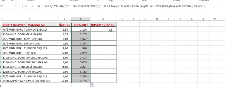 Excel Stok Programı FOTO: Excel Stok Programı