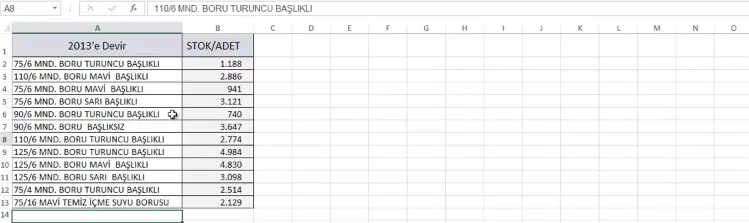 Excel Stok Programı FOTO: Excel Stok Programı